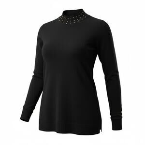 Rafaella Mock Turtle Neck Long Sleeve Shirt Womens Size XL